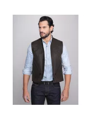 CHALECO BROWN WAXED COTTON MAN-DMD