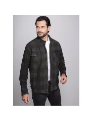 Veste Shirt Check Green Leather Man - Dmd