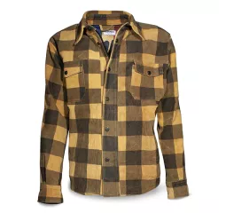GIACCA SHIRT CHECK YELLOW LEATHER MAN-DMD