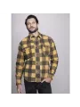 Jacke Shirt Check Yellow Leather Man - Dmd