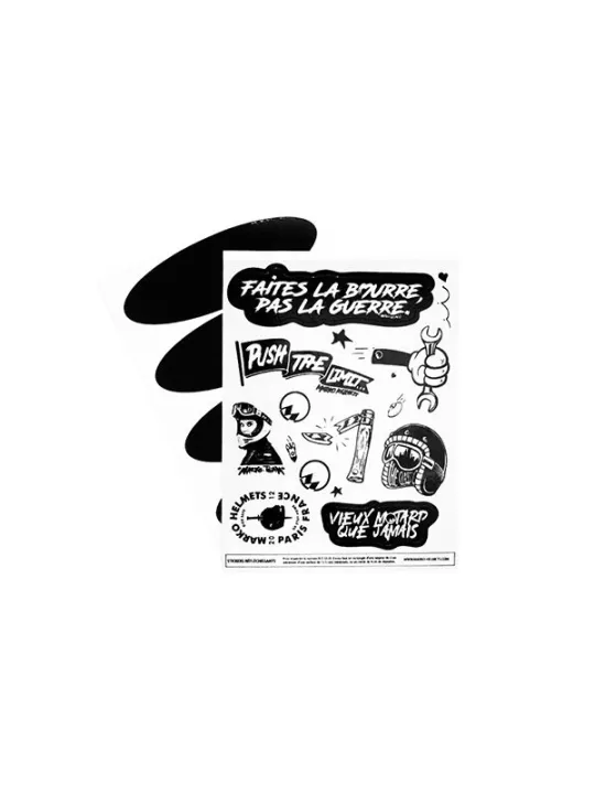PLANCHE STICKERS PARA CASCO - RÉFLÉCHISSANT - 10x13cm / Double face