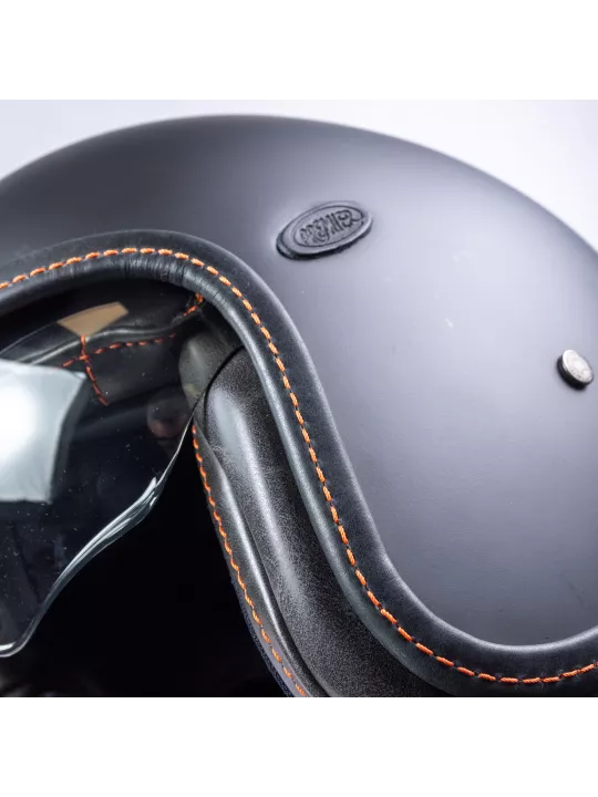 Vintage U9 Bm Black Couture Orange Open Face Helmet - Premier