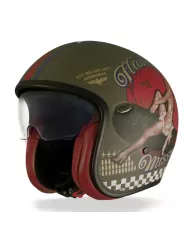 Casque Jet Vintage Pinup Military Bm - Premier