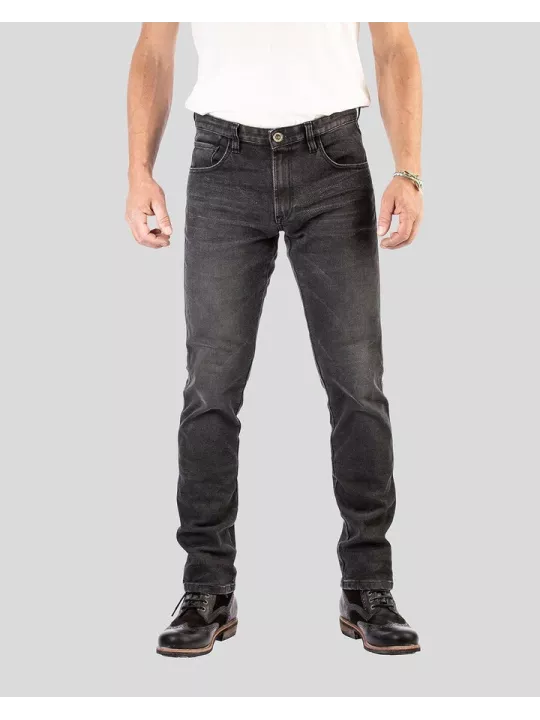 Rokkertech Schmal zulaufende schwarze Jeans - Rokker
