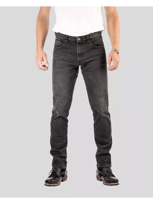 Rokkertech Schmal zulaufende schwarze Jeans - Rokker