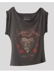 T-Shirt Femme Shovel Heart Loose - Rokker