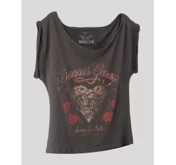 Maglietta Shovel Heart Loose Donna - Rokker