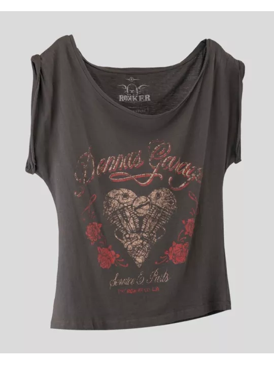 T-Shirt Femme Shovel Heart Loose - Rokker