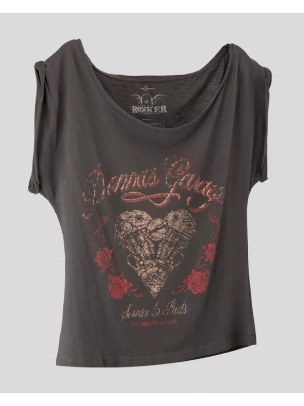 Shovel Heart Loose T-Shirt für Damen - Rokker