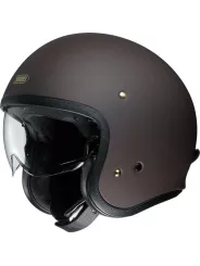 J.O Mat Brown Open Face Helmet - Shoei