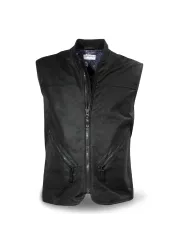 Gilet nero da uomo in cotone cerato fatto a mano - Dmd
