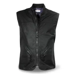 Gilet nero da uomo in cotone cerato fatto a mano - Dmd