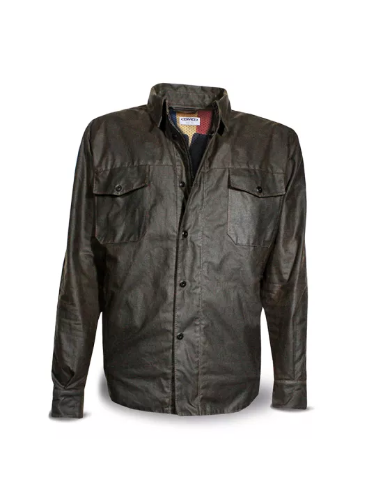 Jacket Handmade Olive Waxed Cotton Man - Dmd