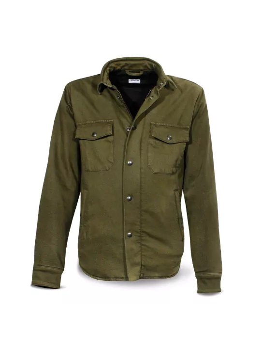 Jacket Handmade Shirt Green Cotton Man - Dmd