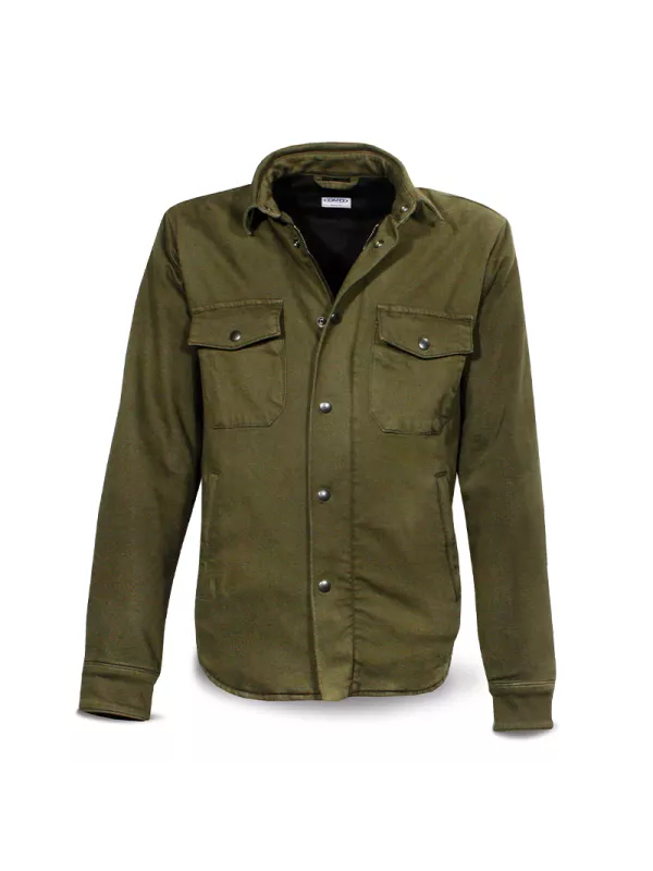 Jacket Handmade Shirt Green Cotton Man - Dmd