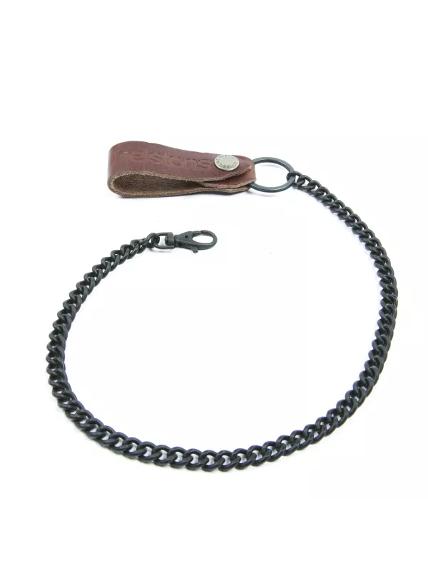 Metal Chain & Leather Clip Wallet - Helstons