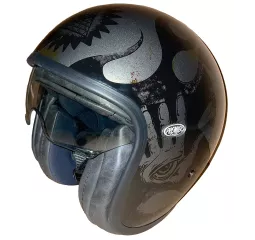 Vintage Bd U17 Metal Grey Open Face Helmet - Premier