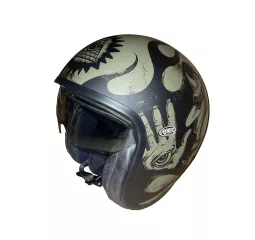 Casco da moto Bd Military Green Bm Vintage Jet - Premier