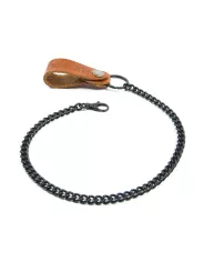 Metal Chain & Leather Clip Wallet - Helstons
