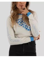 Pull Checkerboard Crop Top Longsleeve Lady - Riding Culture