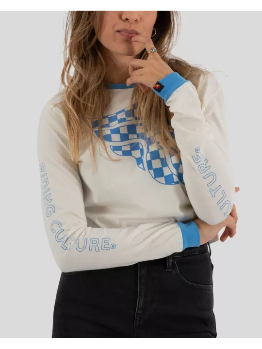 Crop Top Cuadros Manga Larga Mujer - Cultura Equitación