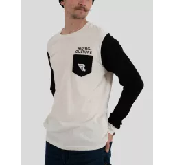 Jersey de manga larga Negro/Blanco sucio - Cultura ecuestre