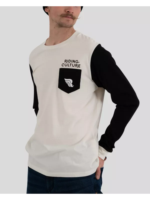 Langarmpullover Schwarz/Dirt White - Riding Culture