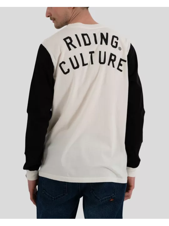 Jersey de manga larga Negro/Blanco sucio - Cultura ecuestre