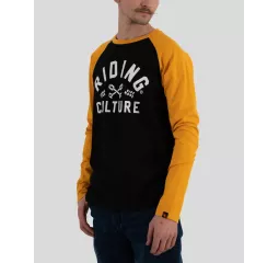 Gelb/Schwarz Logo Langarmpullover - Riding Culture