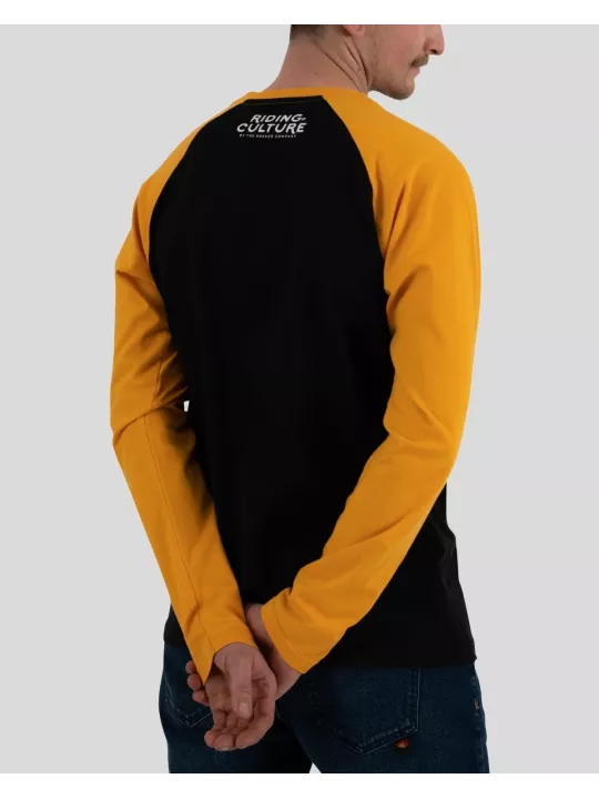 Gelb/Schwarz Logo Langarmpullover - Riding Culture