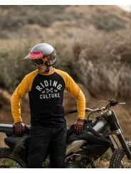 Gelb/Schwarz Logo Langarmpullover - Riding Culture