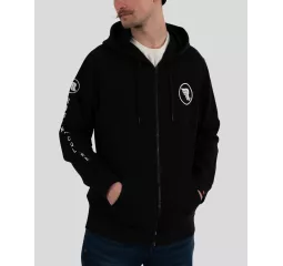 Felpa con cappuccio con zip nera - Riding Culture