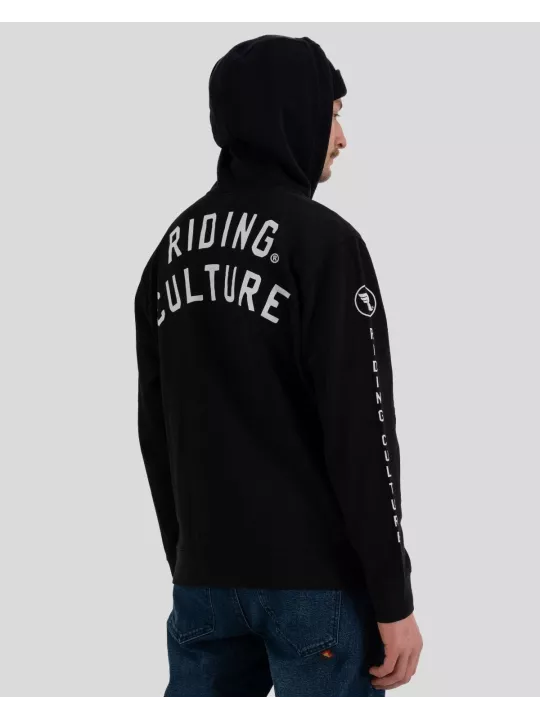 Schwarzer Zip Zip Hoodie - Riding Culture