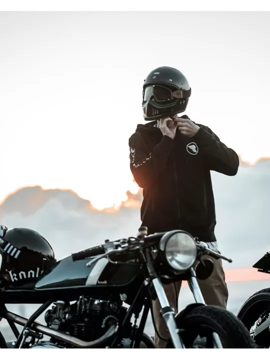 Sweat A Capuche Avec Zip Black Zip - Riding Culture