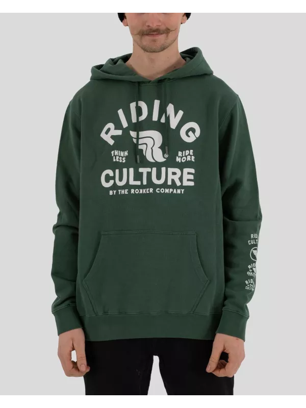 Sudadera verde con capucha - Riding Culture