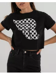 T-Shirt Checkerboard Crop Top - Riding Culture