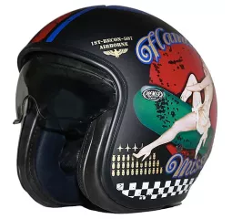 Helm Jet Vintage Pinup 9 Bm - Premier