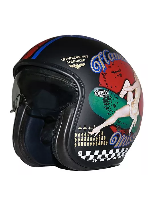 Helm Jet Vintage Pinup 9 Bm - Premier