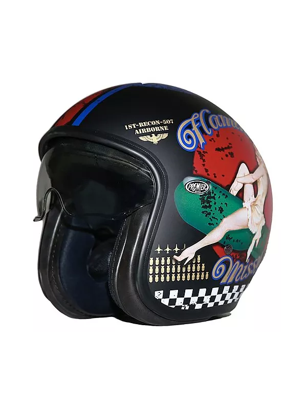 Helm Jet Vintage Pinup 9 Bm - Premier