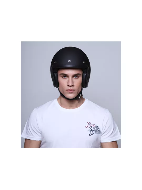 Casque Jet Vintage Solid Matt Black - Dmd