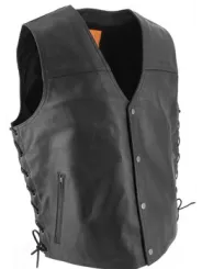 Gilet Cuir avec Lacets - Soubirac