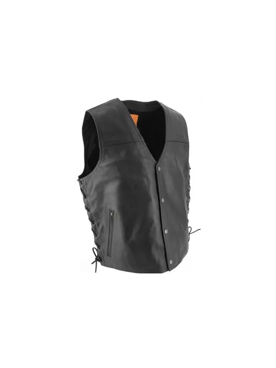 Gilet Cuir avec Lacets - Soubirac