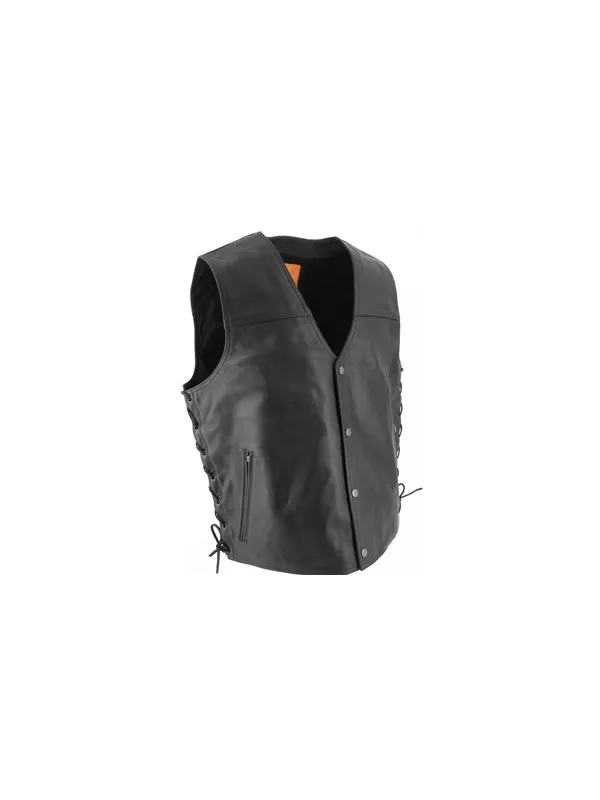 Gilet Cuir avec Lacets - Soubirac