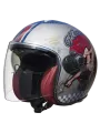 Vangarde Pinup Old Style Silver Open Face Helmet - Premier