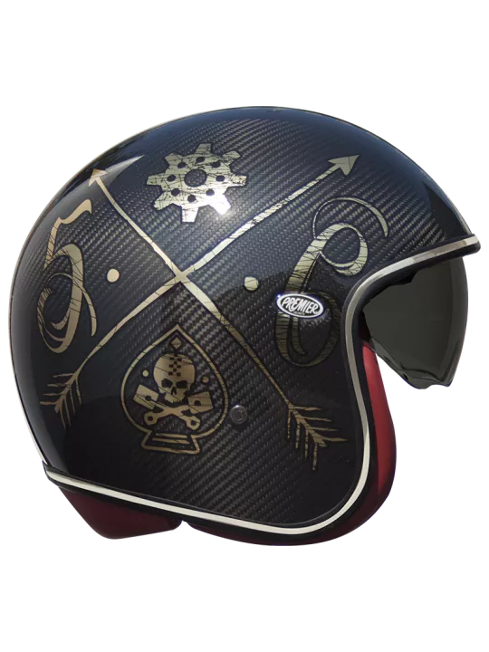 Helm Premier Vintage Carbon Nx Gold Chromed