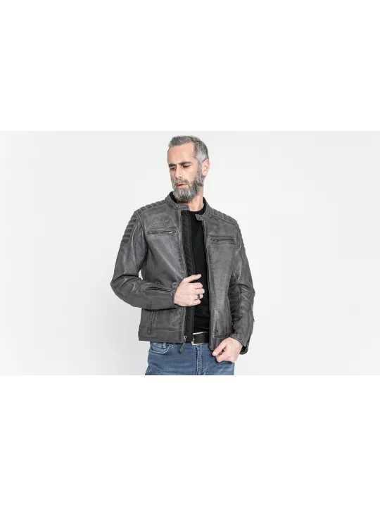 Blouson Moto Cuir Storm - John Doe